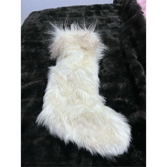 Urban outfitters Christmas faux fur shaggy white stocking